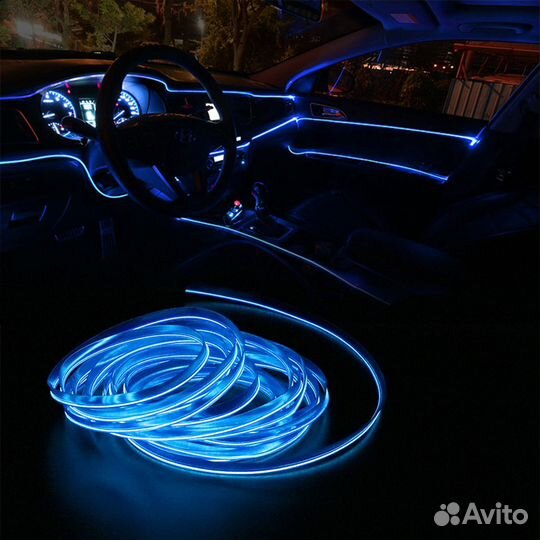 Неон красивая подсветка салона автомобиля