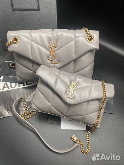 Сумка Saint Laurent YSL Puffer серая