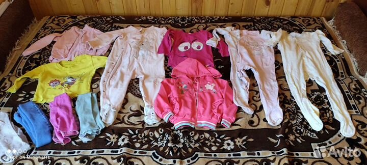 Большой пакет одежды для девочки 1 год (80-86