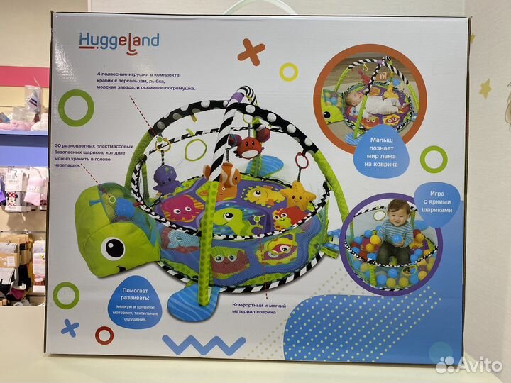 Развивающий коврик huggeland новый