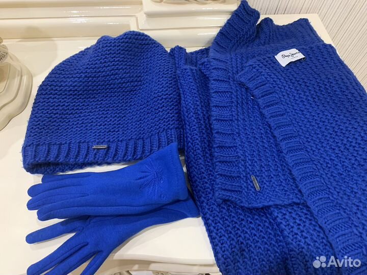 Шапка и длинный шарф оригинал Pepe Jeans