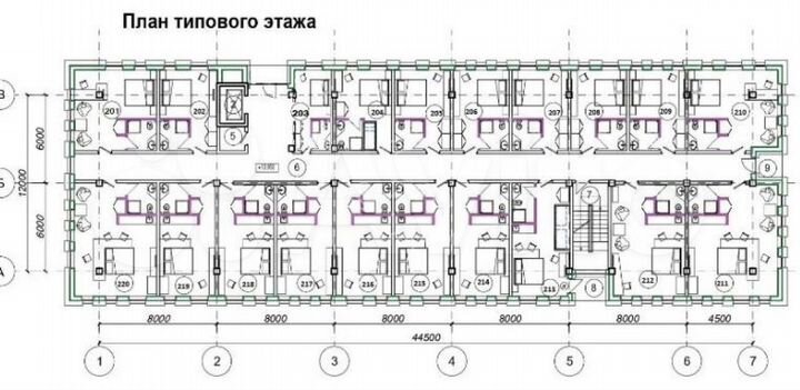Апартаменты-студия, 20 м², 2/6 эт.