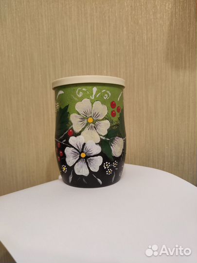 Глиняные горшочки, ручная роспись