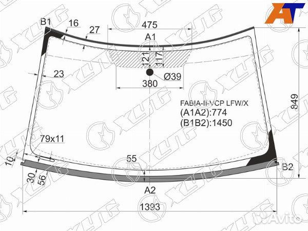 Стекло лобовое skoda praktik