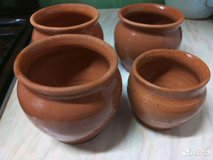 Горшок для запекания, глиняный