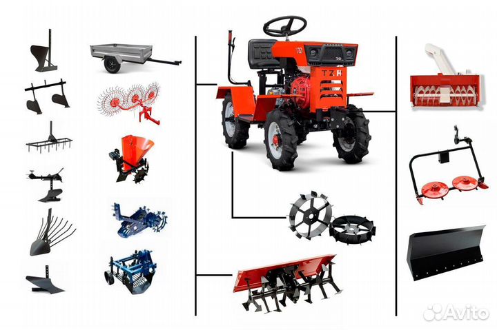 Мини-трактор TZR МТ-110, 2024