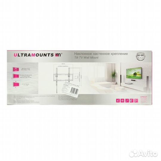 Кронштейн Ultramounts UM832T, для тв, наклонный, 32-55