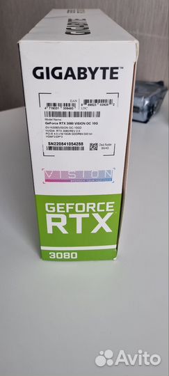 Видеокарта RTX 3080 vision OC 10G