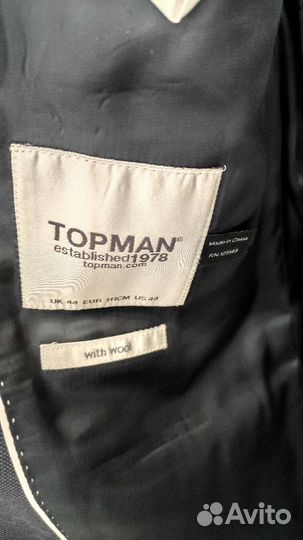 Мужской костюм пиджак Topshop Topman m-l синий