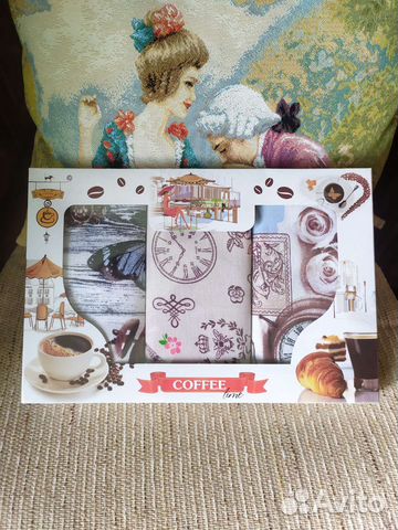 Набор кухонных полотенец из рогожки