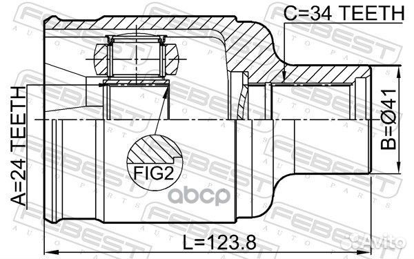 ШРУС внутренний правый 24X41X34 opel mokka 12