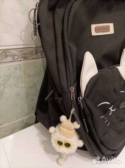Школьный рюкзак с котиком Dokoclub, черный