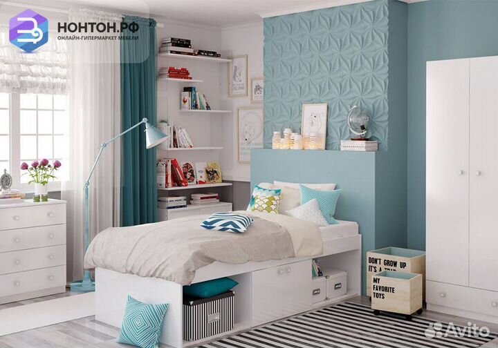 Кровать детская Polini kids Simple 3000 Н с нишами