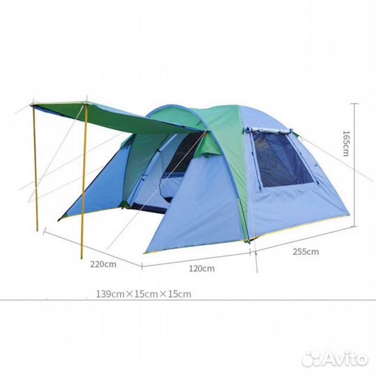 Палатка туристическая 3 местная (Art-1908)