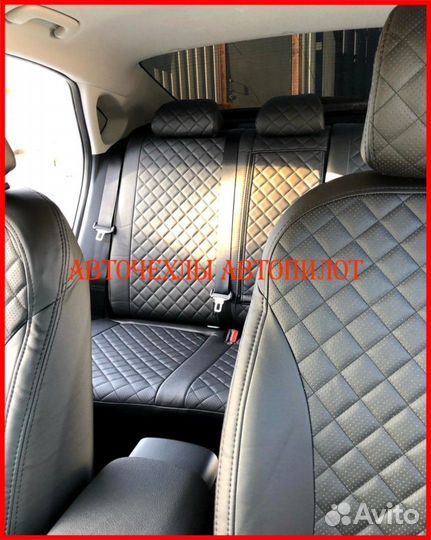 Чехлы Автопилот Toyota Avensis 3 из экокожи чёрные