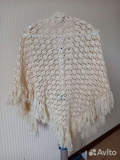 Шали с бахромой ручной работы 100 шерсть