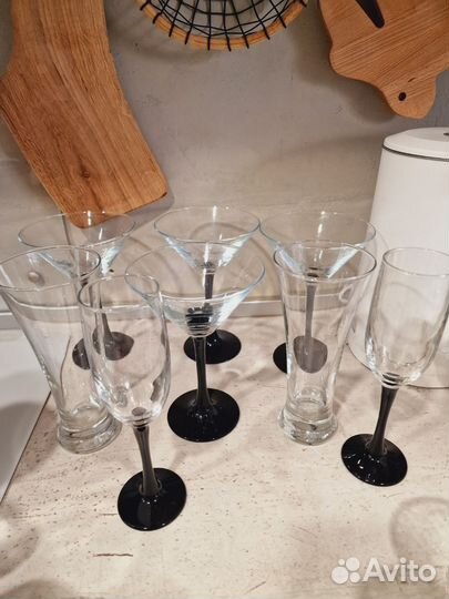 Бокалы для мартини, для шампанского