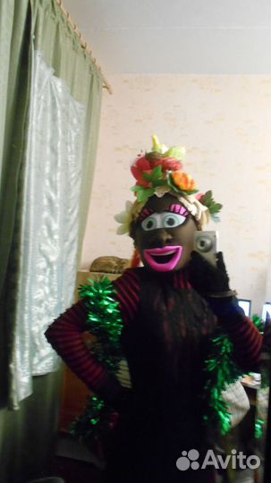 Африканка голова карнавальная Ростовая кукла