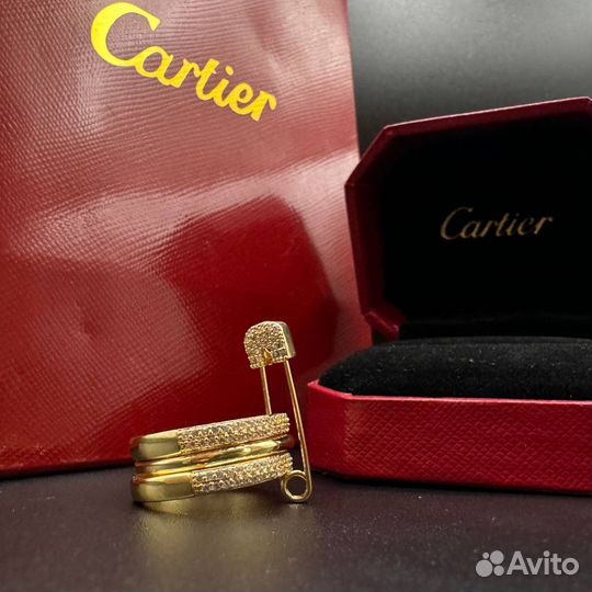 Золотое кольцо cartier(премиум)