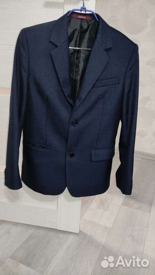 Пиджак школьный для мальчика р152 тёмно-синий