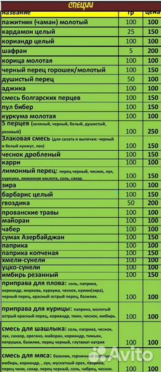 Сумах / Нут / Шафран / Чабрец /Мята