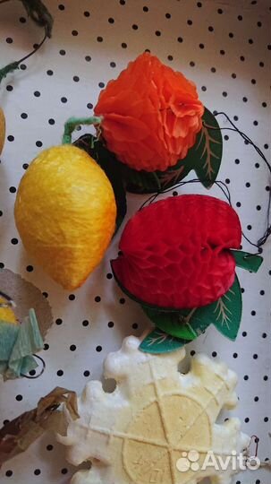 Ватные Пластиковые Пенопласт елочные игрушки СССР