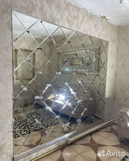 Зеркало ромбик панно фацетом