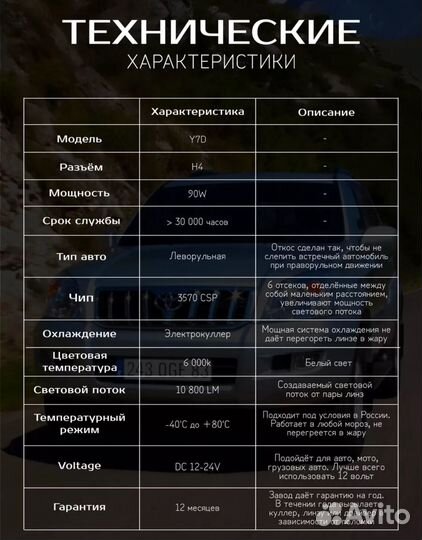 Светодиодные лампы h4