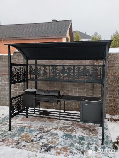 Мангал с крышей