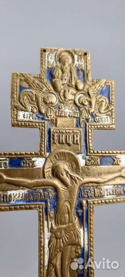 Бронзовый крест с эмалью
