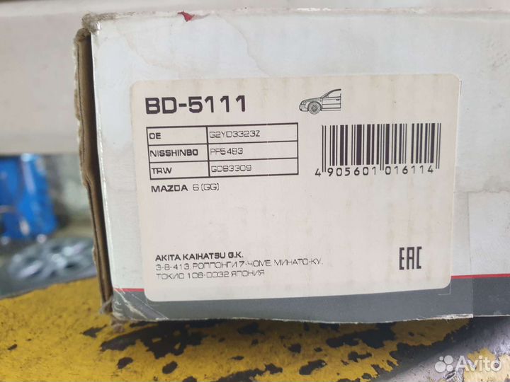 Тормозные колодки на мазда 6 gg