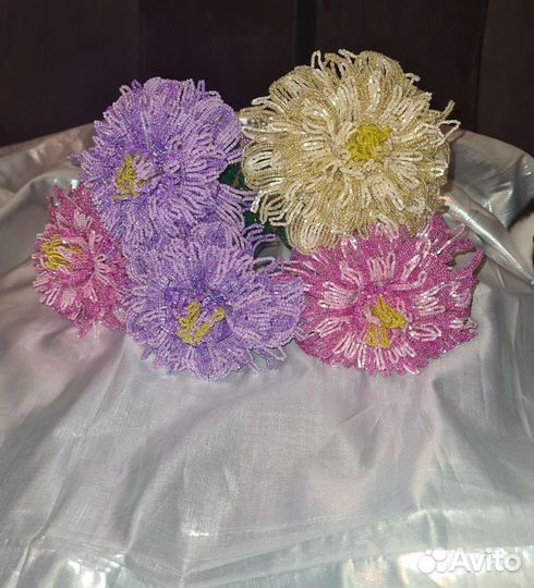 Цветы из бисера, пион из бисера, бисероплетение