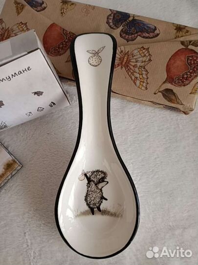 Ложка подставочная, новая, серия Ежик в тумане