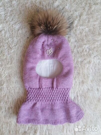 Шапка шлем для девочки, р. 50-52