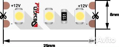 Светодиодная влагозащищенная лента DesignLed 9,6W
