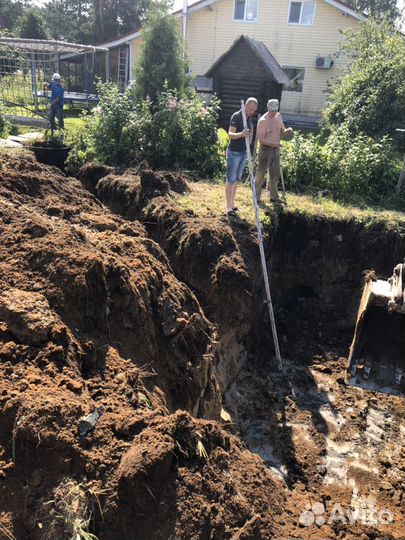 Экскаватор погрузчик,Раскорчевка участков дренаж
