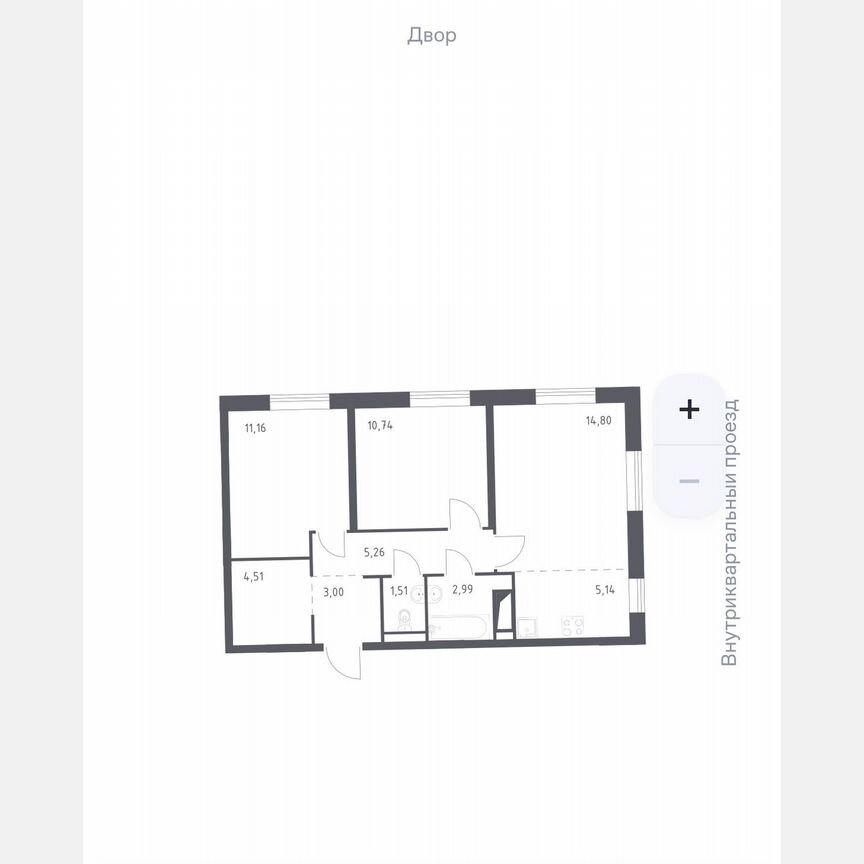2-к. квартира, 59,1 м², 10/11 эт.