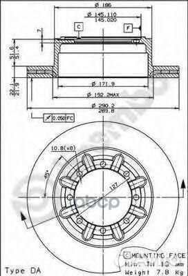 Диск тормозной задн. nissan atleon 09/00- / NI