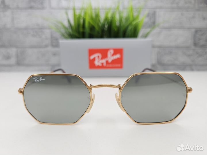 Очки Ray Ban Octagonal 3556 Зеркальное Золото