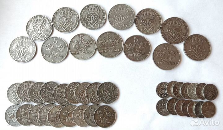 Старые монеты Швеции (первая половина XX века)