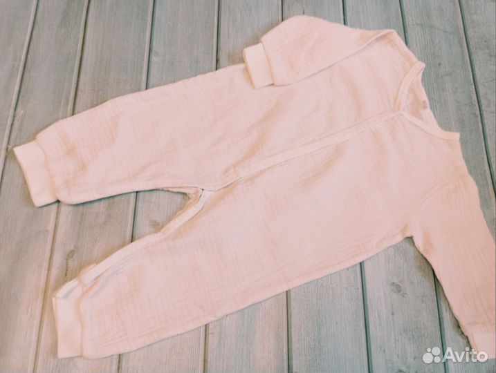 Муслиновый комбинезон 68 для девочки