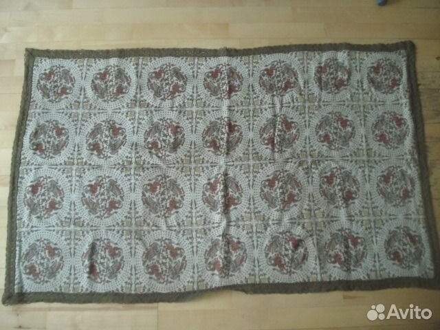 Старинная скатерть, шитье металлической нитью