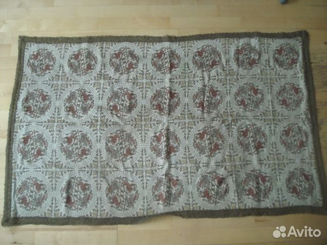 Старинная скатерть, шитье металлической нитью