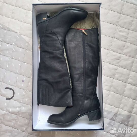 Зимние кожаные сапоги