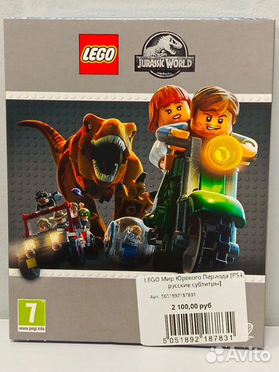 Lego Мир Юрского Периода PS4, русские субтитры