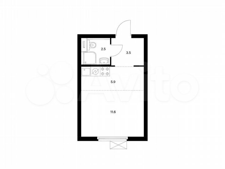 Квартира-студия, 23,5 м², 18/33 эт.