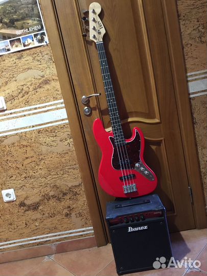 Бас-гитара Jazz Bass с комбо Ibanez и весь набор