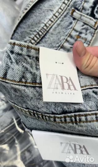 Джинсы Zara Flared Baggy Jeans Синие