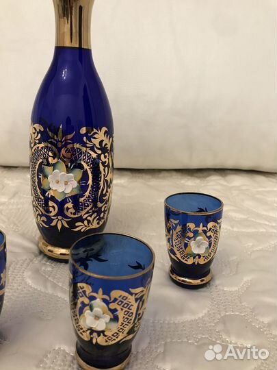 Графин и 4 рюмки Богемия