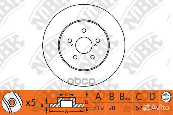 Диск тормозной lexus RX300/RX350/RX400 03 пере